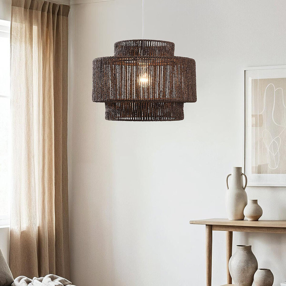 Lampe suspendue Japandi Sumi en brun foncé