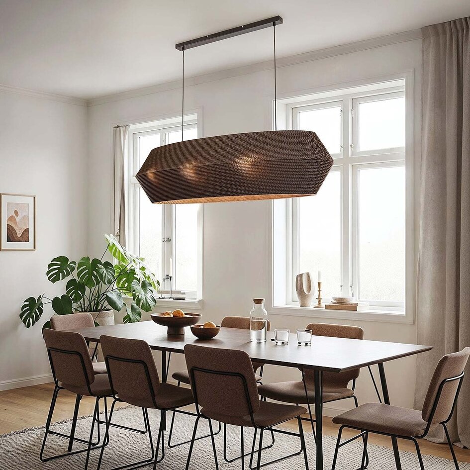 Lampe suspendue en carton à 3 lumières Caryo