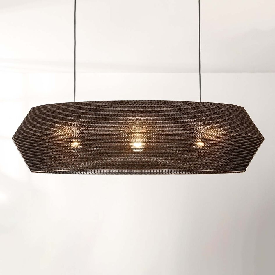 3-lichts kartonnen hanglamp Caryo