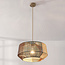 Lampe suspendue Ravon en corde tressée tricolore