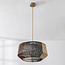 Lampe suspendue Ravon en corde tressée tricolore