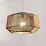 Lampe suspendue Ravon en corde tressée tricolore
