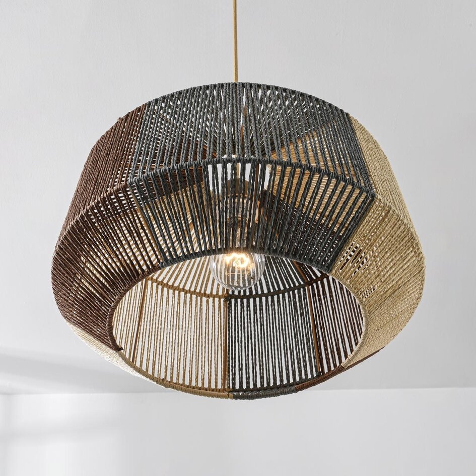 Hanglamp Ravon van driekleurig gevlochten touw