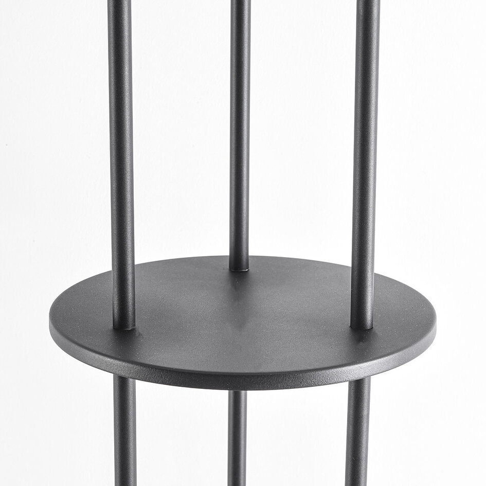 Staande solar buitenlamp Vinta, 3-staps dimbare LEDs en gevlochten touw, zwart