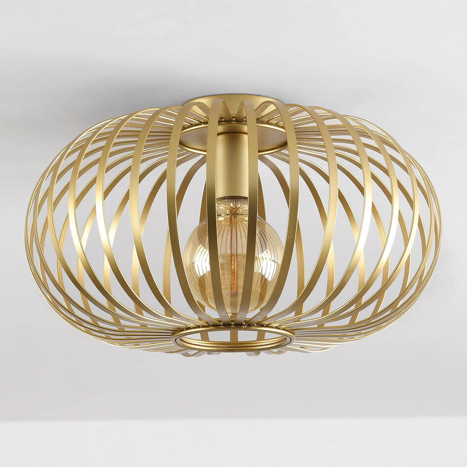 Plafondlamp Fiore - opengewerkte kap, goud