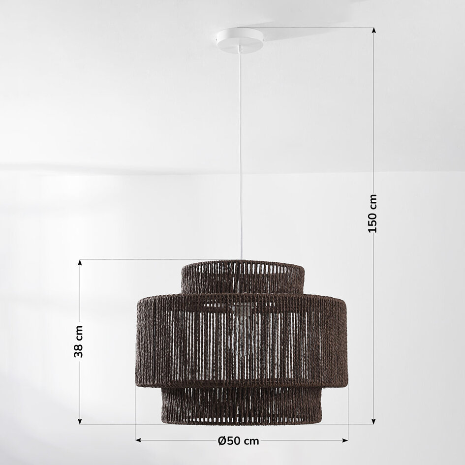 Japandi hanglamp Sumi in donkerbruin