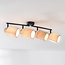 Zwarte plafondlamp Noura met vier draaibare spots van beige stof