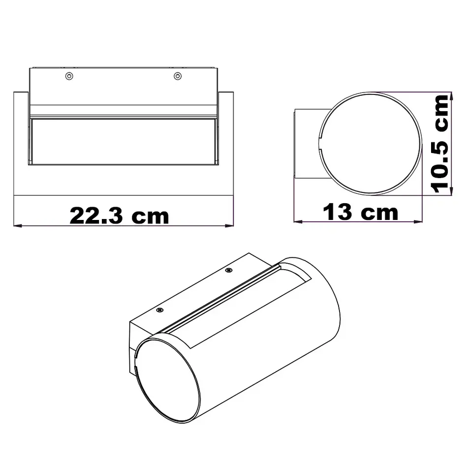 Applique de salle de bains Willus en gris foncé, IP65