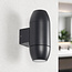 Ovale zwarte wandlamp voor badkamer, 2-lichts