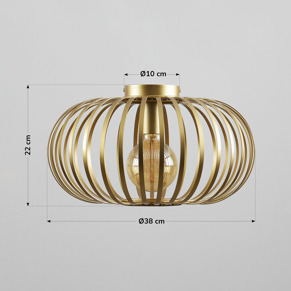 Plafondlamp Fiore - opengewerkte kap, goud