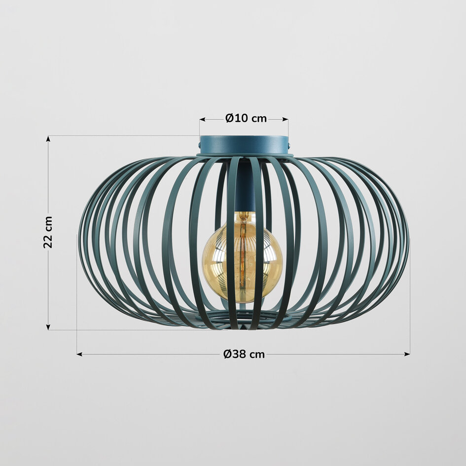 1-lichts plafondlamp Fiore - zeeblauw