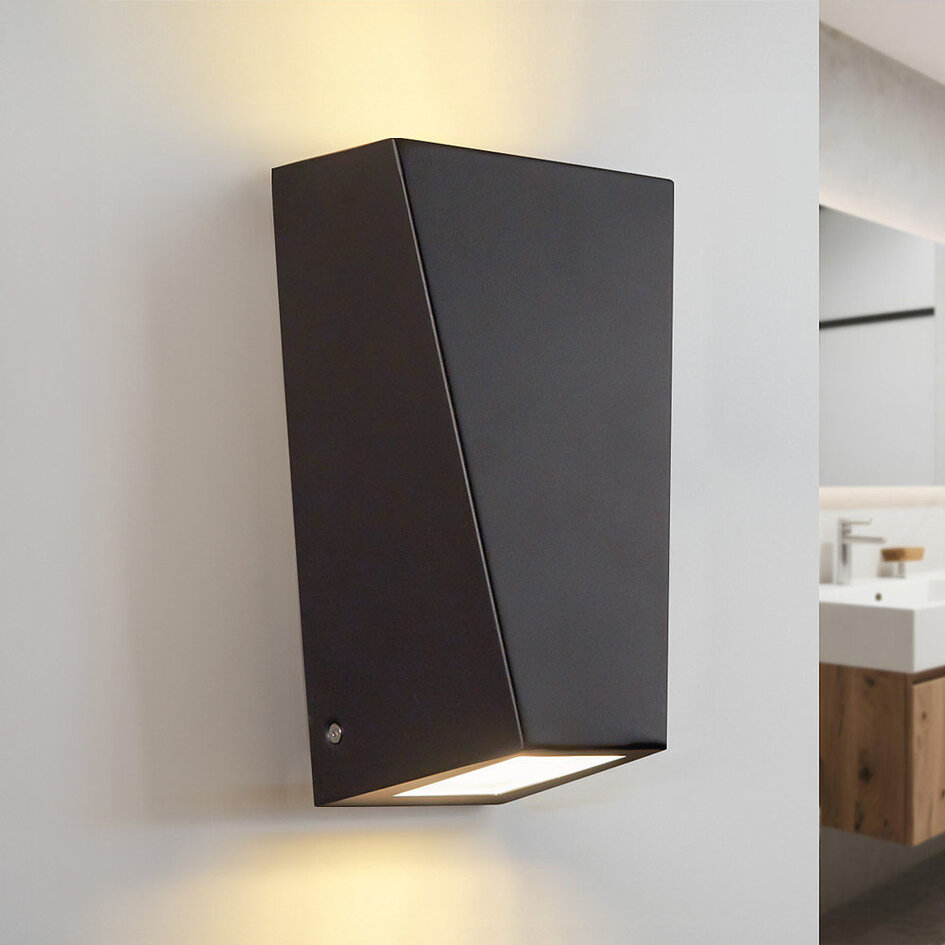Lampe de salle de bains à 2 lumières en acier inoxydable Luisa - noir