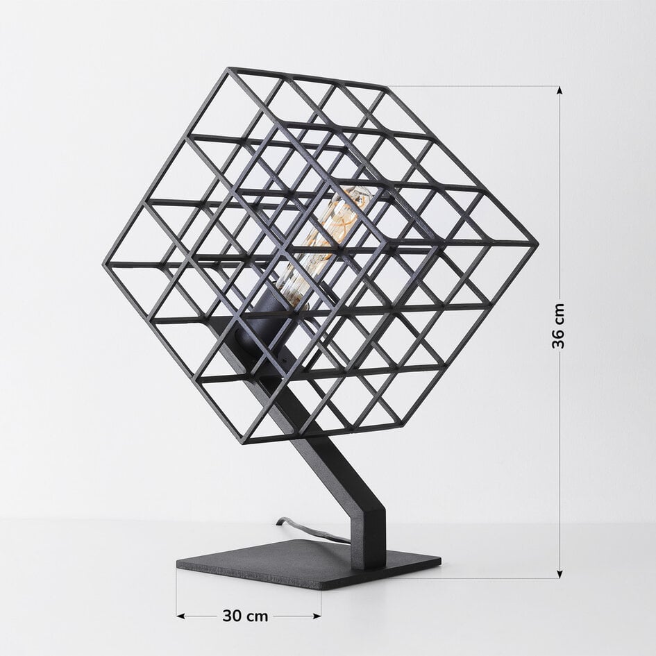 Lampe de table Piazza en noir à monture ajourée