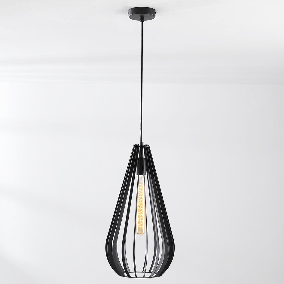 Lampe suspendue à 1 lumière Gabbia - noir