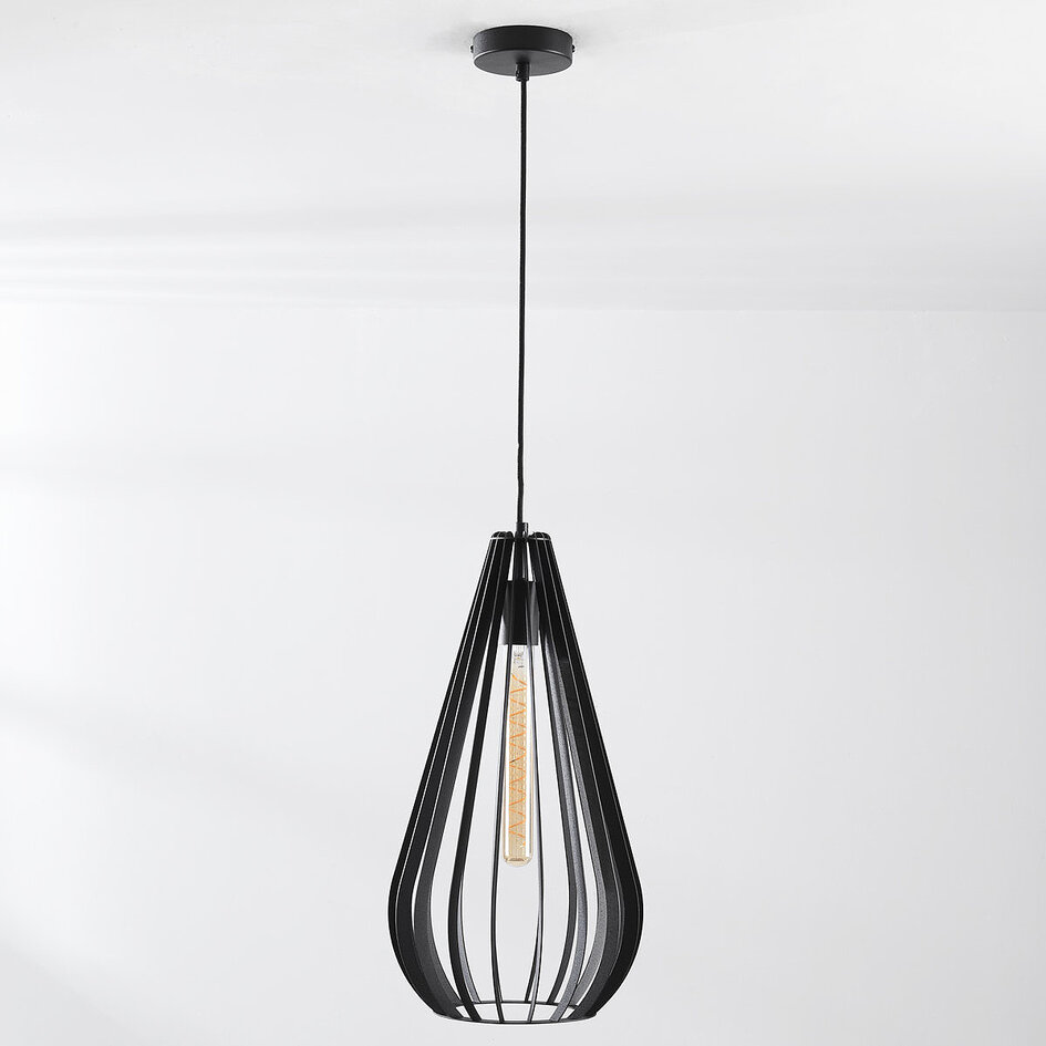 Lampe suspendue à 1 lumière Gabbia - noir