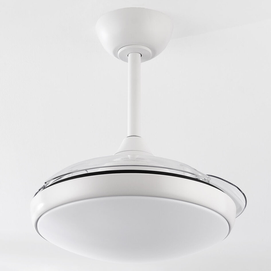Ventilateur de plafond blanc avec LED et télécommande - Haizea