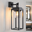 1-lichts wandlamp voor badkamer Cristiano - antraciet met transparante kap