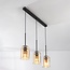 Suspension design Tovano 3 lumières en verre ambré