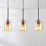 3-lichts hanglamp Tovano - amber glas