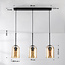 3-lichts hanglamp Tovano - amber glas