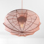 Lampe suspendue minimaliste Feronia avec abat-jour en tissu brun