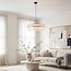 Lampe suspendue Koysi tissu avec finition dorée