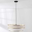 Lampe suspendue Koysi tissu avec finition dorée