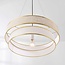 Lampe suspendue Koysi tissu avec finition dorée