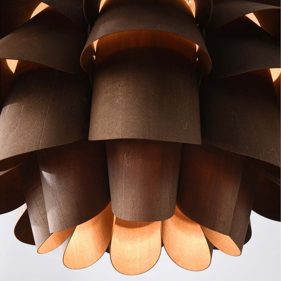 Moderne hanglamp Mucai met donkere houttint