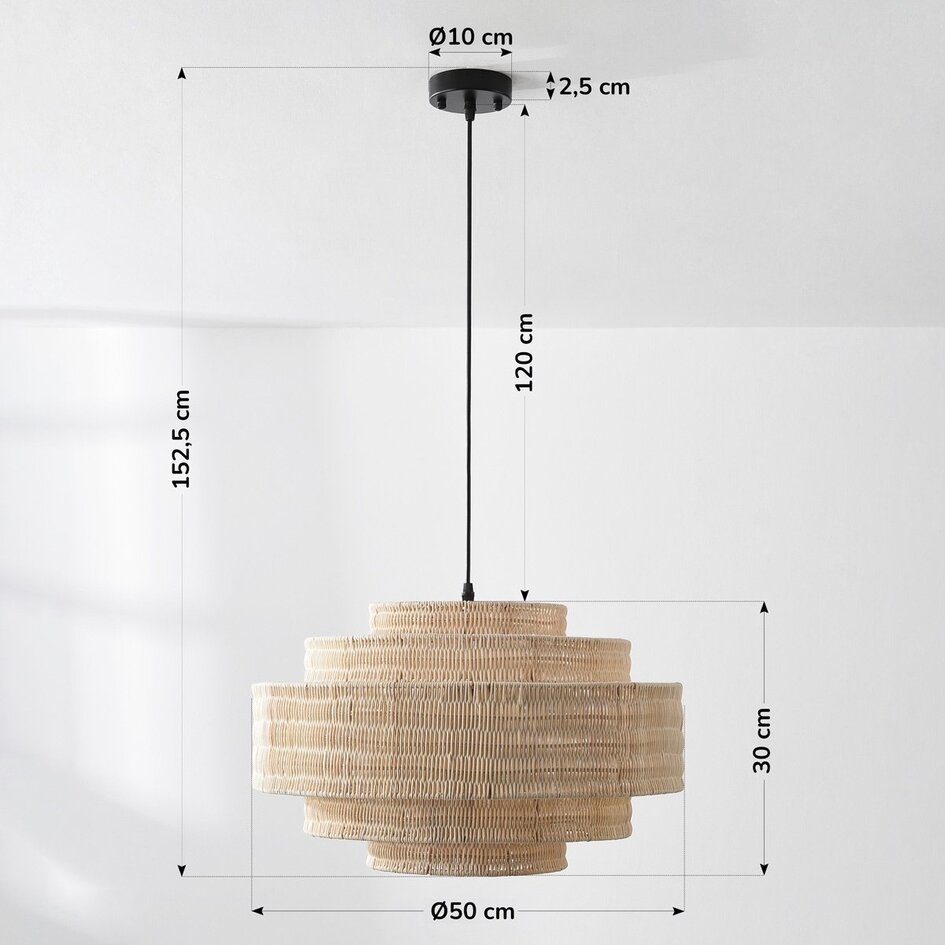 Natuurlijke hanglamp Rope van rotan