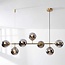 Design hanglamp Hepta met 7 smoke glazen bollen