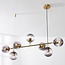 Design hanglamp Hepta met 7 smoke glazen bollen