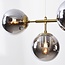 Design hanglamp Hepta met smoke glazen bollen