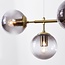 Design hanglamp Hepta met 7 smoke glazen bollen