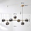 Design hanglamp Hepta met 7 smoke glazen bollen