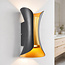 Applique de salle de bain design à 2 lumières Else - noir et or