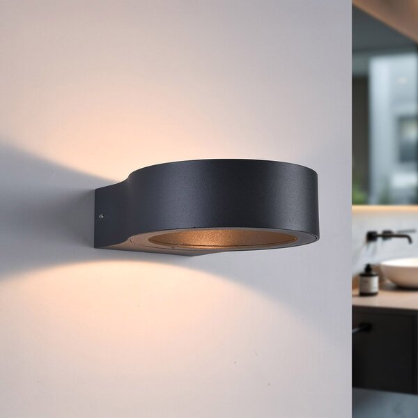 Moderne badkamer wandlamp rond Leo - zwart