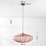 Suspension Japandi Feronia avec abat-jour en tissu rose Ø60 cm