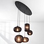 5-lichts Japandi hanglamp Karima - zwart