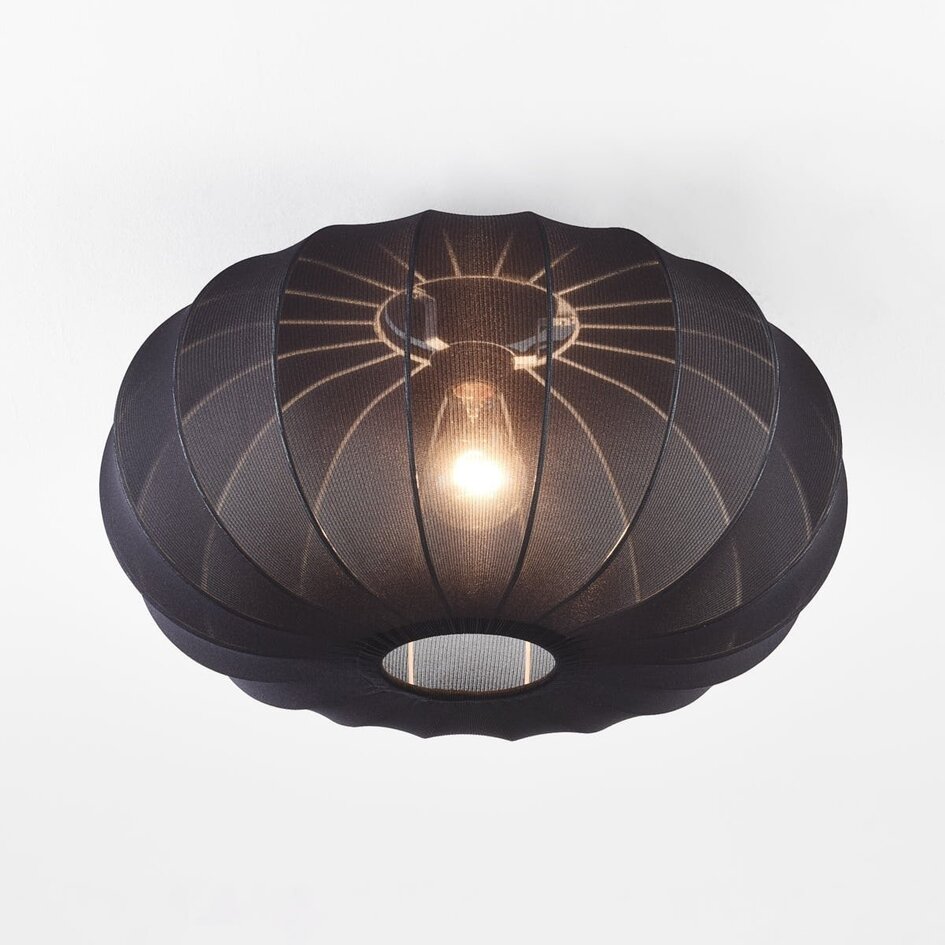 Plafonnier Celara avec abat-jour en tissu - noir 50 cm