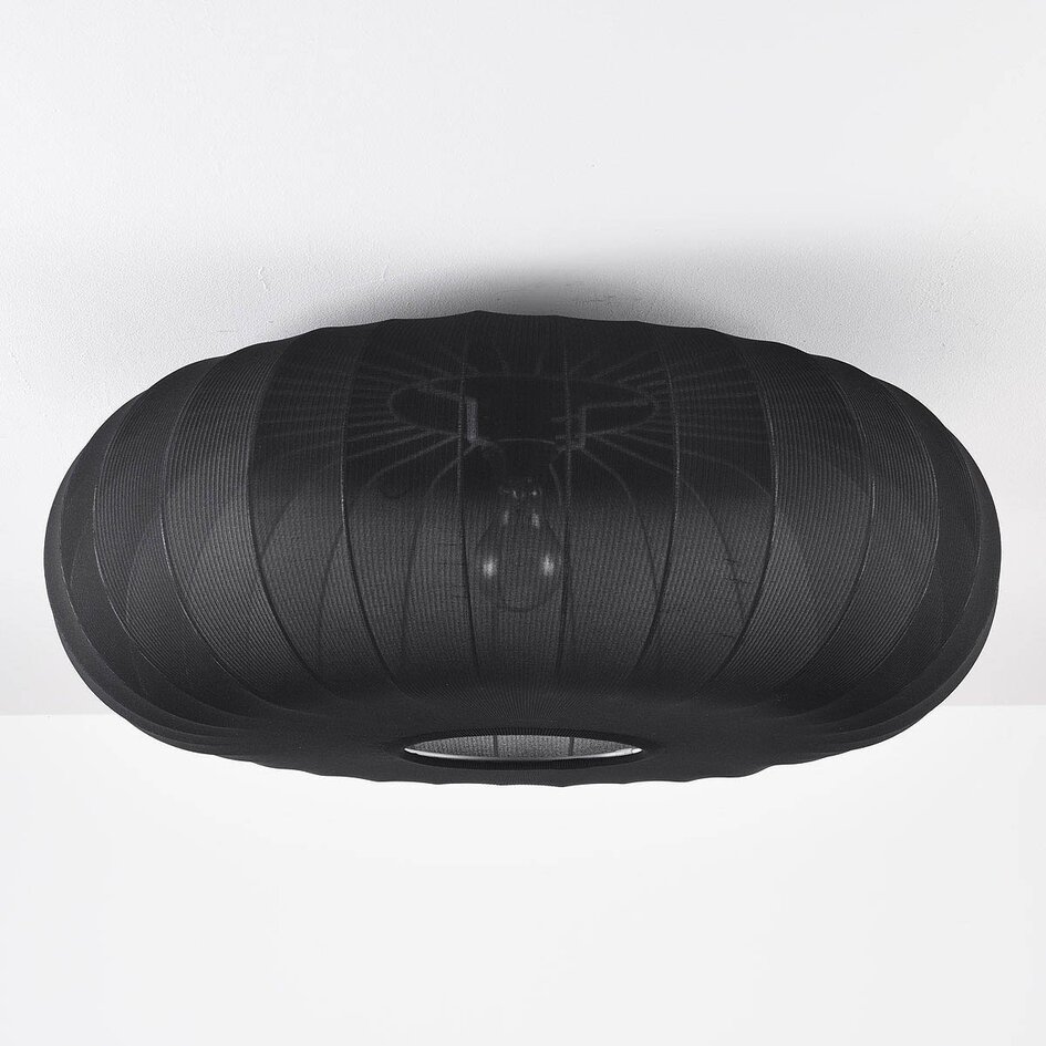 Plafonnier Celara avec abat-jour en tissu - noir Ø 70 cm