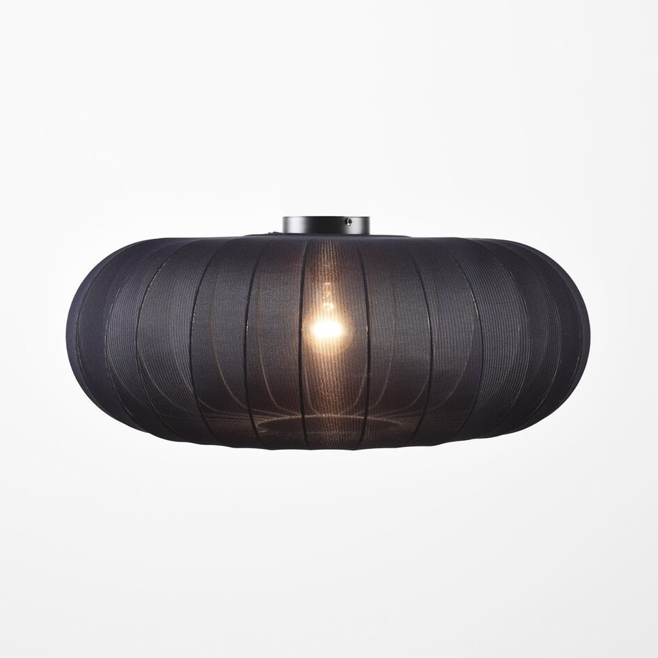 Plafonnier Celara avec abat-jour en tissu - noir Ø 70 cm