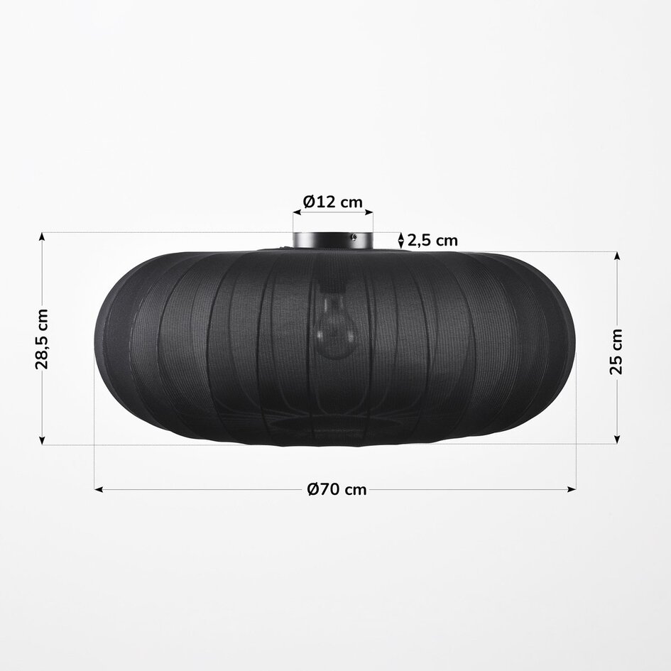 Japandi plafondlamp Celara met stoffen kap Ø70 cm