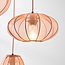 Suspension Japandi Velora à 3 lumières avec abat-jour en tissu rose