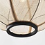 Lampe suspendue Japandi Chairo - lin naturel et bois noir