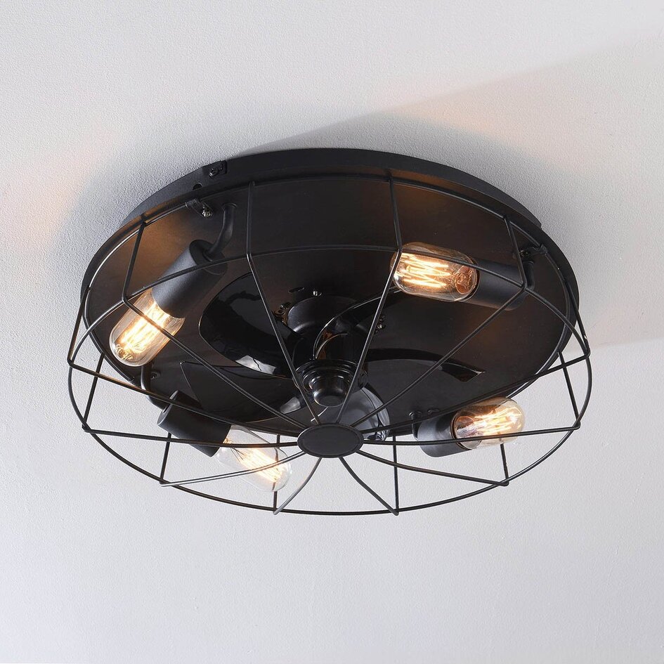 Ventilateur de plafond industriel Fistik - noir avec fonction été/hiver