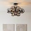 Plafonnier 12 lumières Decora - verre fumé