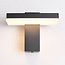 Zwarte wandlamp Roberto met schemersensor