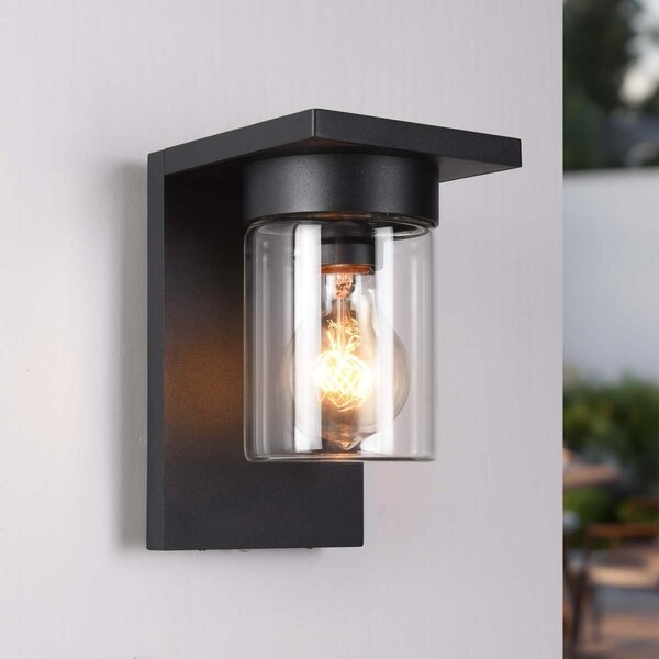 Buitenwandlamp Aniello met schemersensor - zwart