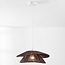 Lampe suspendue naturelle Osaka en corde brune avec fixation blanche